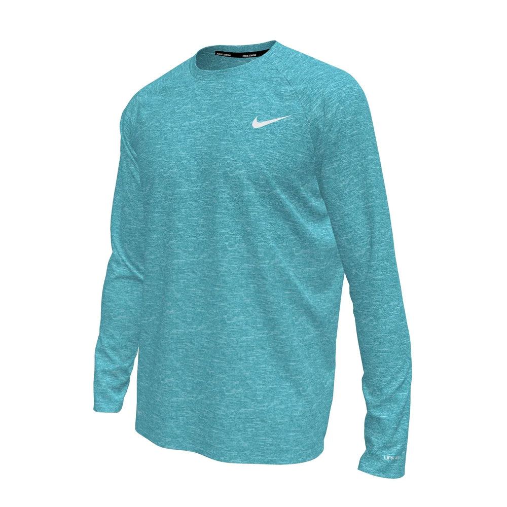 Nike Swim Men's Hydroguard Essential Dri-FIT UV Long Sleeve Top Blue Color.