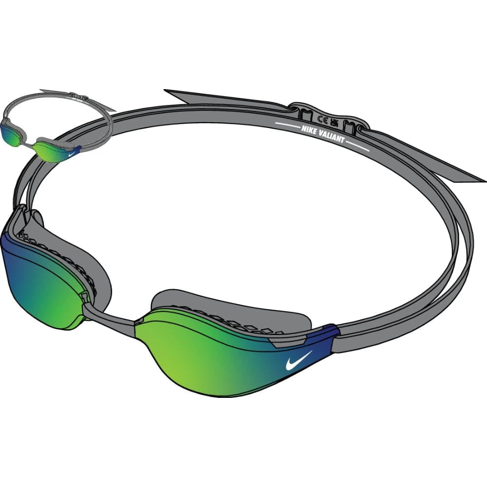 Nike Swim Unisex Valiant Mirrored Goggles grey