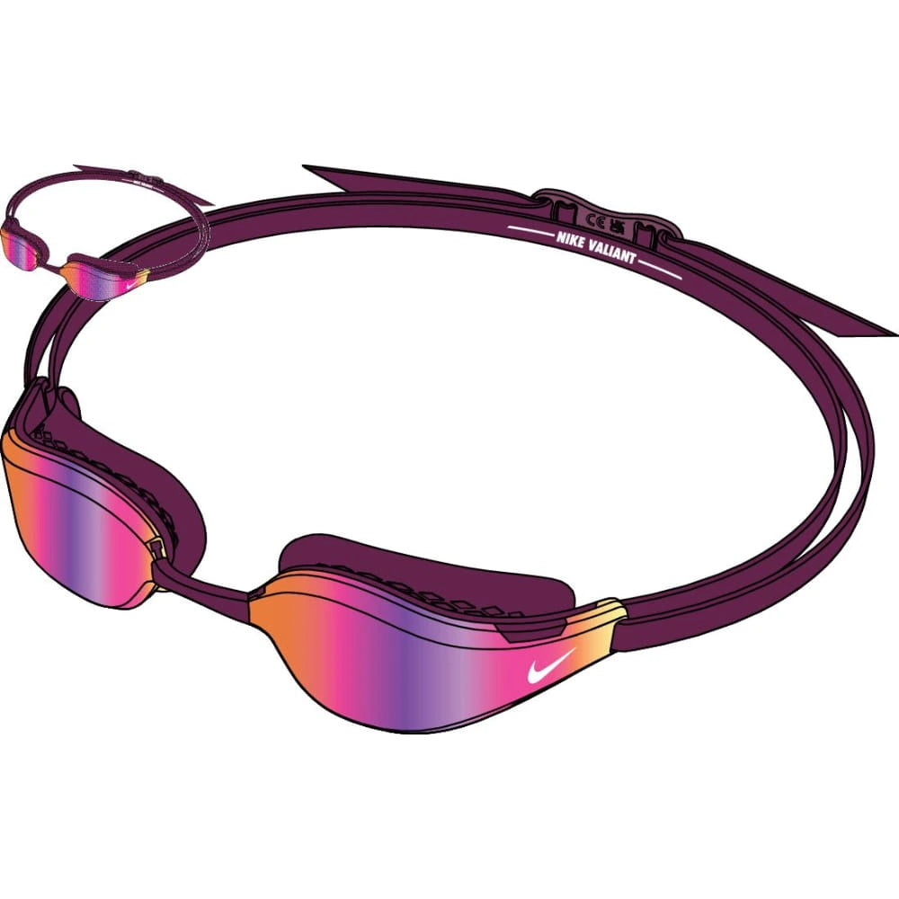 Nike Swim Unisex Valiant Mirrored Goggles  red