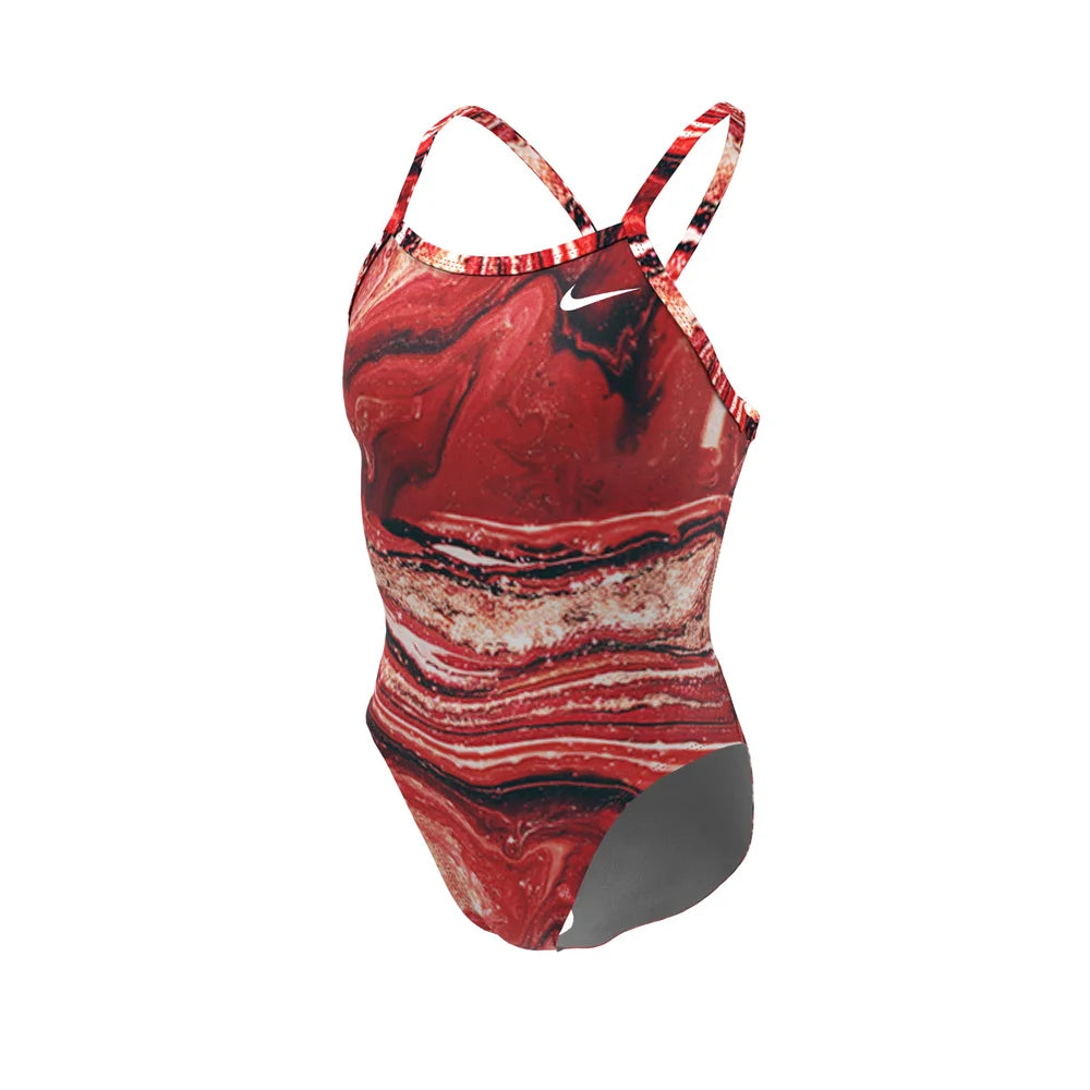 Nike Swim Women Hydrastrong Crystal Wave Racerback One Piece  Red color