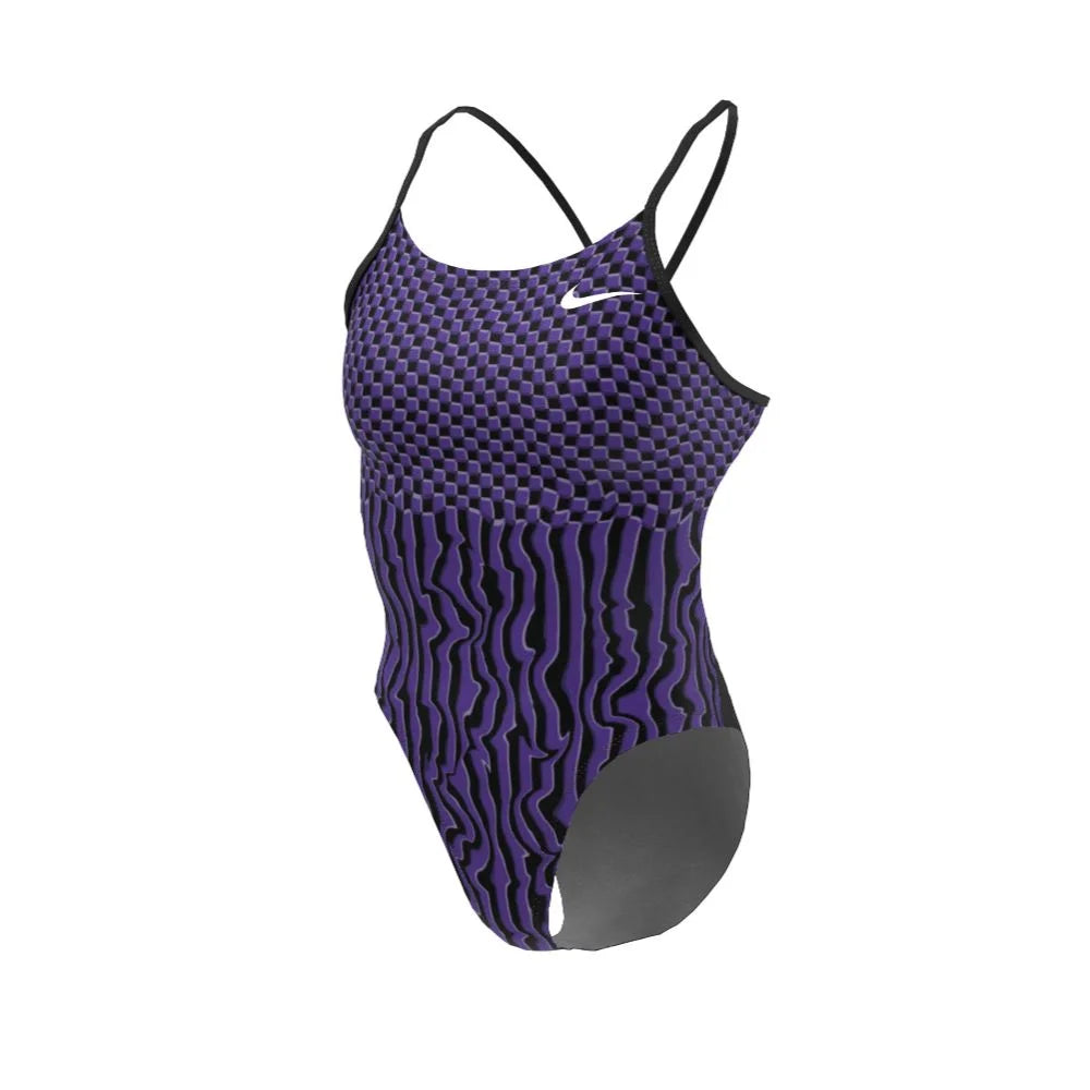 Nike Swim Women's  Drippy Check Cutout One Piece