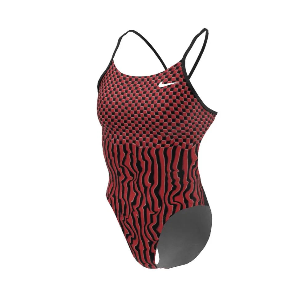 Nike Swim Women's  Drippy Check Cutout One Piece