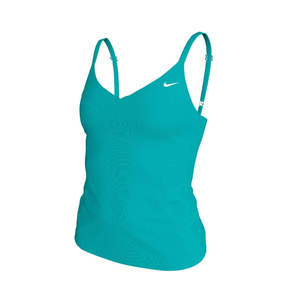 Nike Swim Women's Essential V-Neck Tankini Blue color..