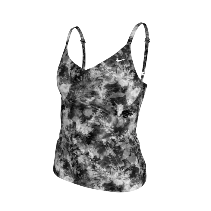 Nike Swim Women's Floral Tie Dye V-Neck Tankini Black color
