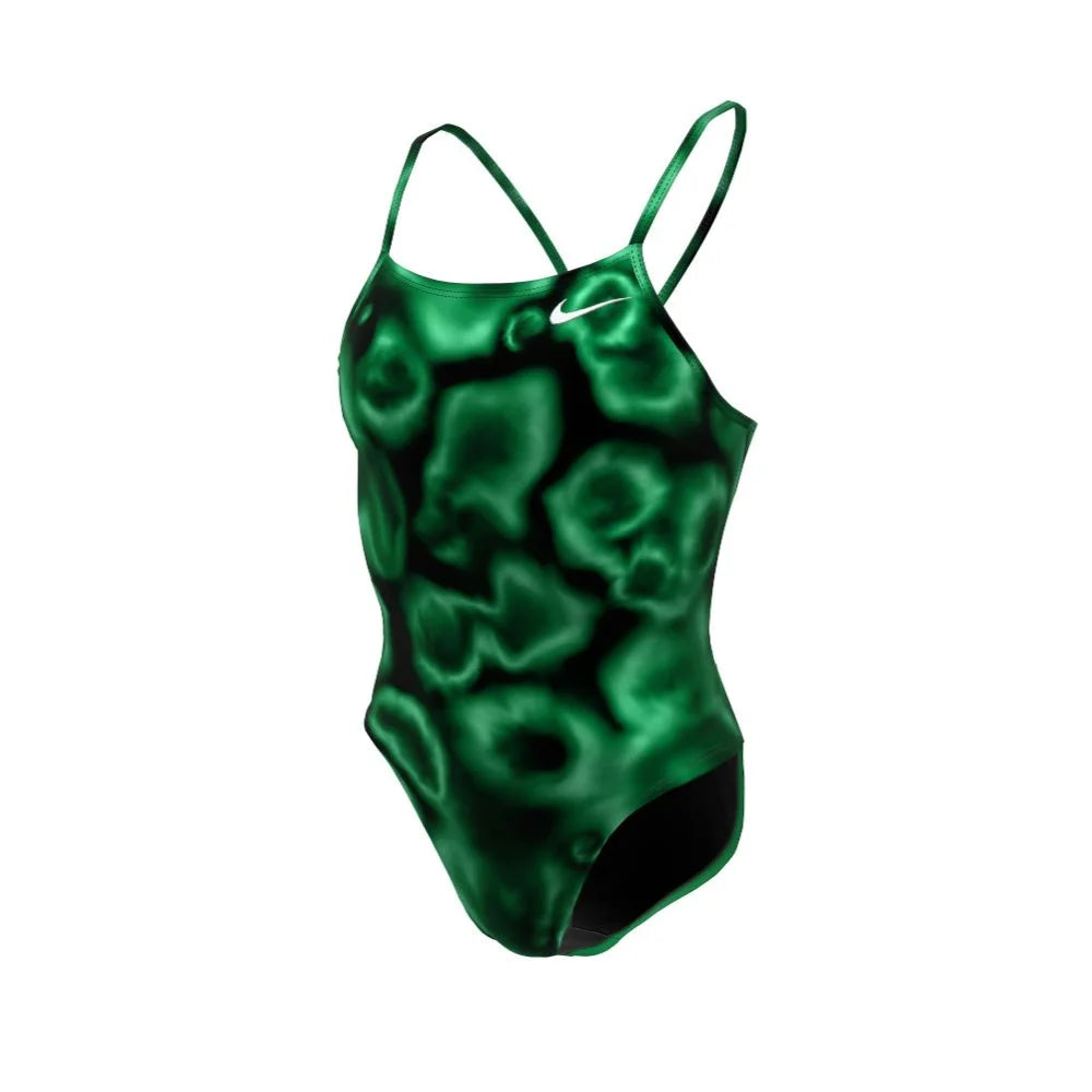 Nike Swim Women's HydraStrong Digi Haze Cutout One Piece Green