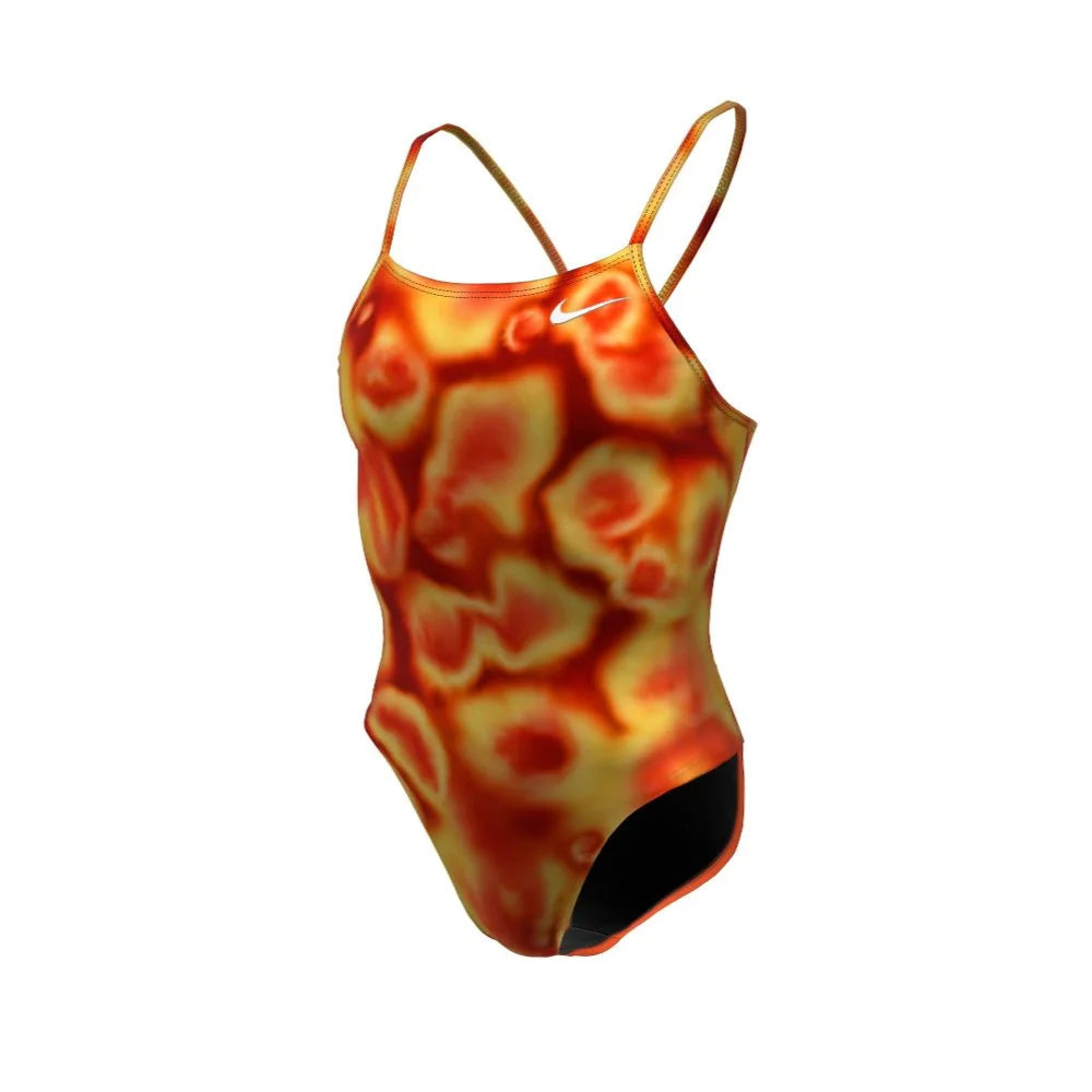 Nike Swim Women's HydraStrong Digi Haze Cutout One Piece Orange
