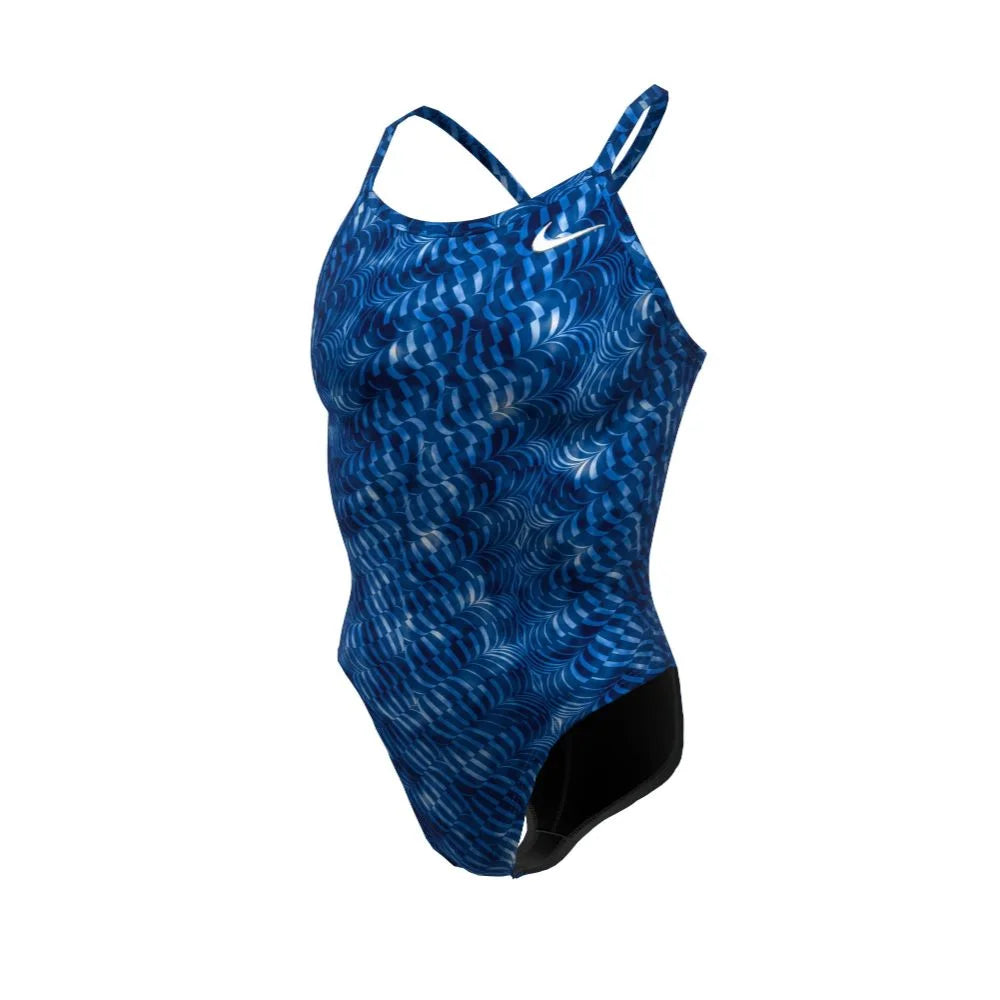 Nike Swim Women's HydraStrong Pool Lanes Racerback One Piece Blue color
