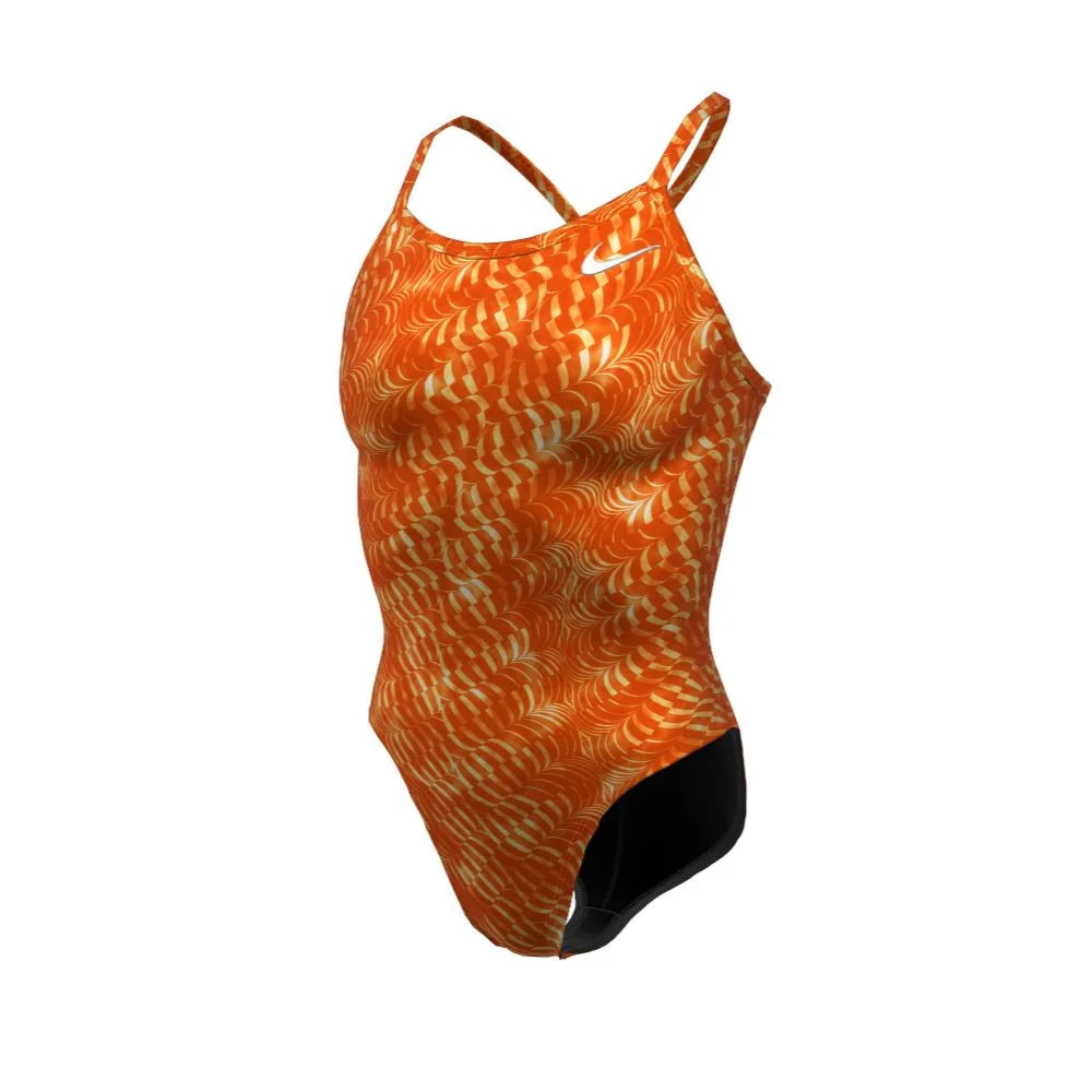 Nike Swim Women's HydraStrong Pool Lanes Racerback One Piece Orange color