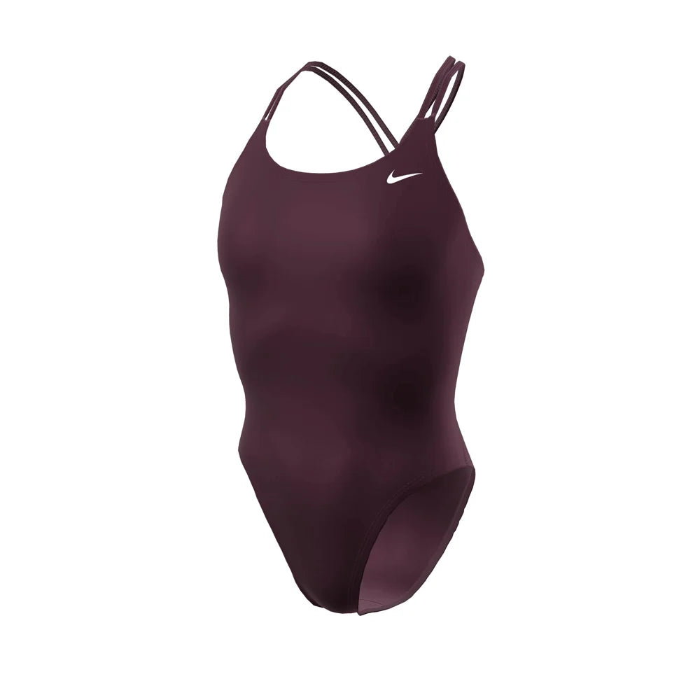 Nike Swim Women's HydraStrong Solid Spiderback One Piece Maroon