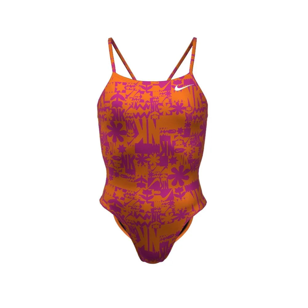 Nike Swim Women's Hydrastrong Multi Print Cutout One Piece