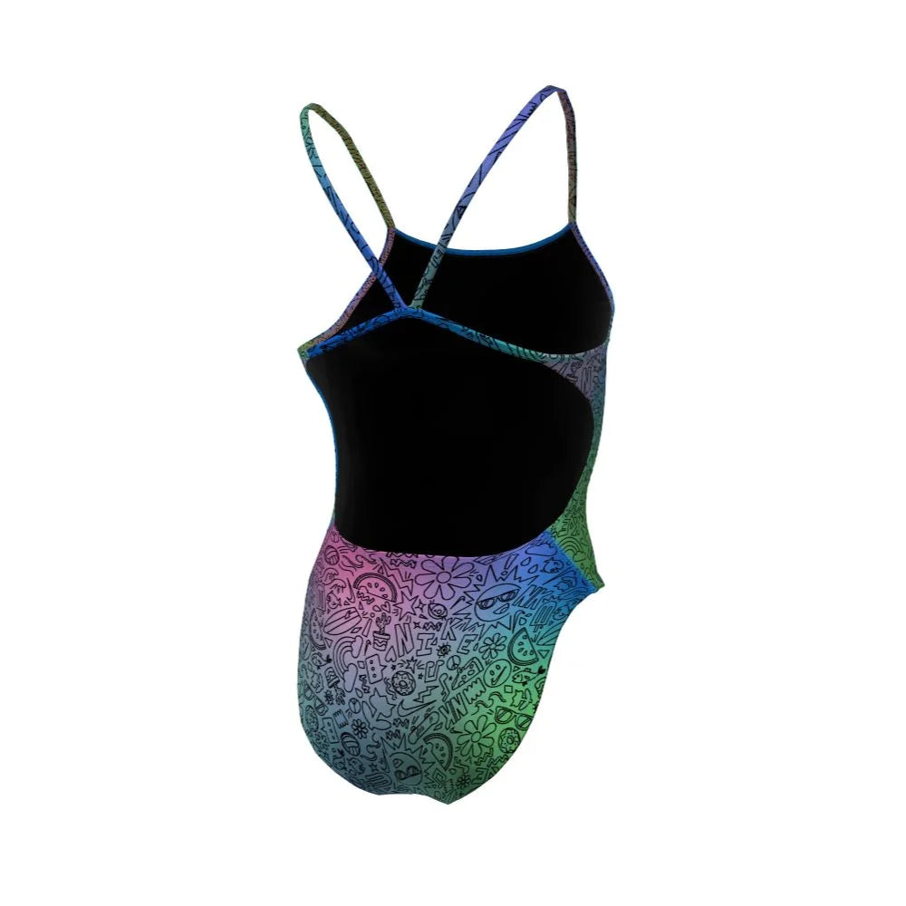 Nike Swim Women's Hydrastrong Multi Print Cutout One Piece