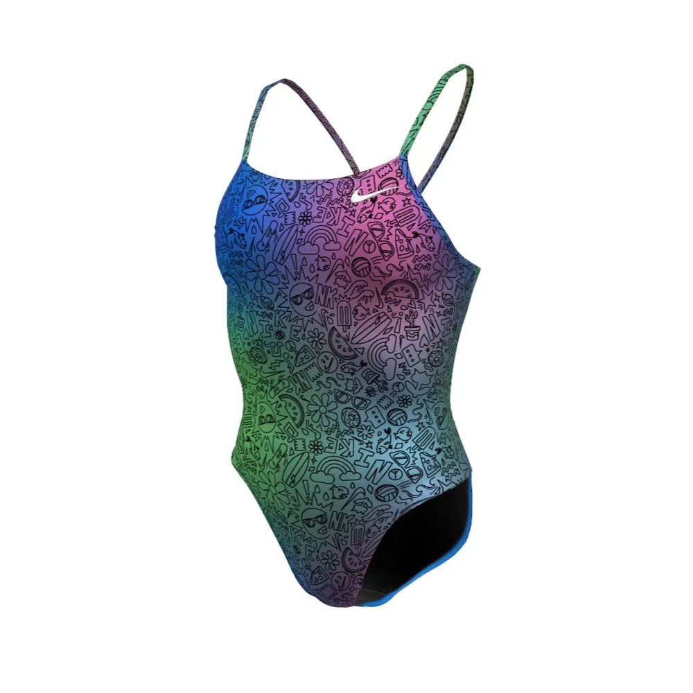 Nike Swim Women's Hydrastrong Multi Print Cutout One Piece