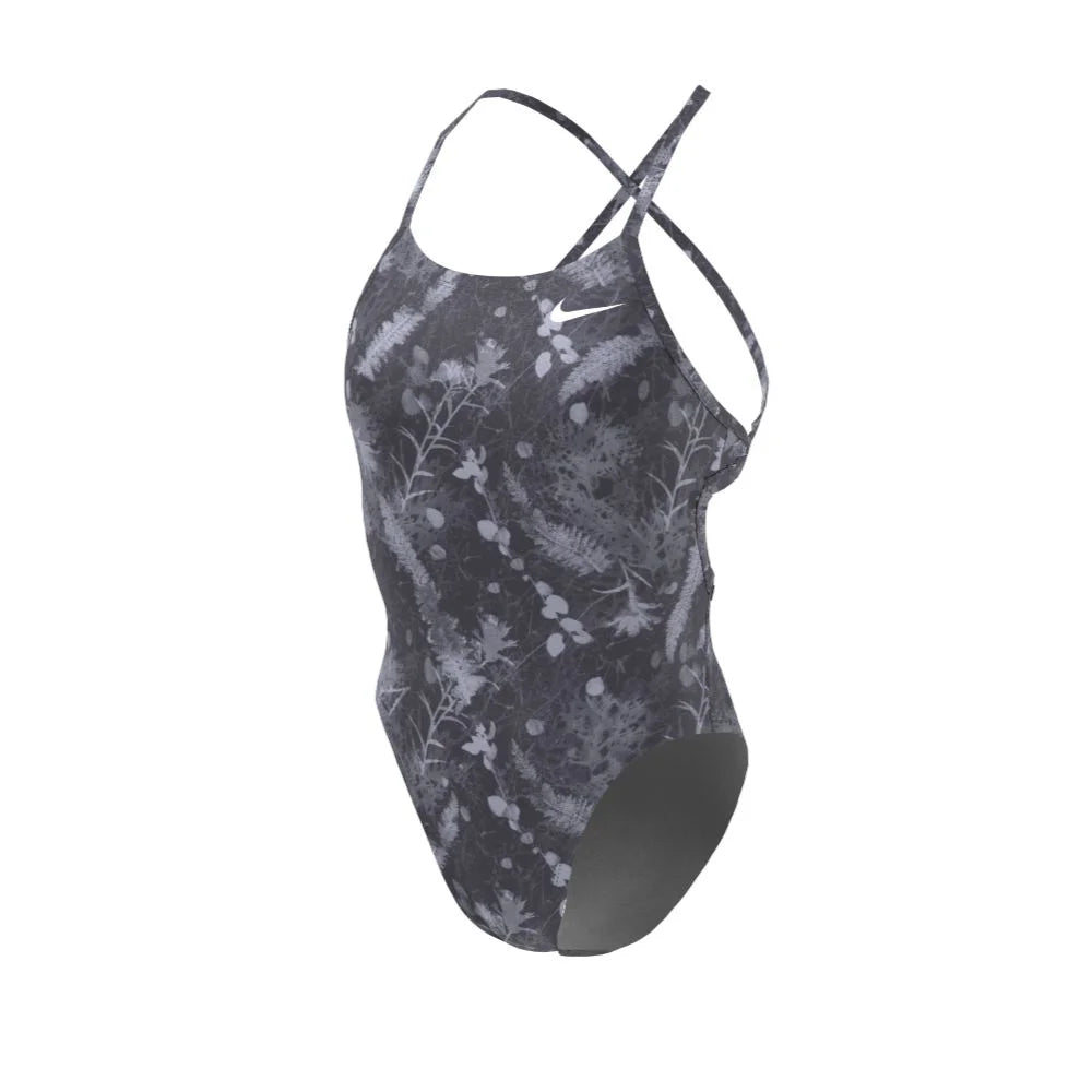 Nike Swim Women's Hydrastrong Multi Print Lace Up Tie Back One Piece