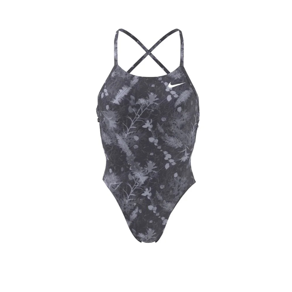 Nike Swim Women's Hydrastrong Multi Print Lace Up Tie Back One Piece