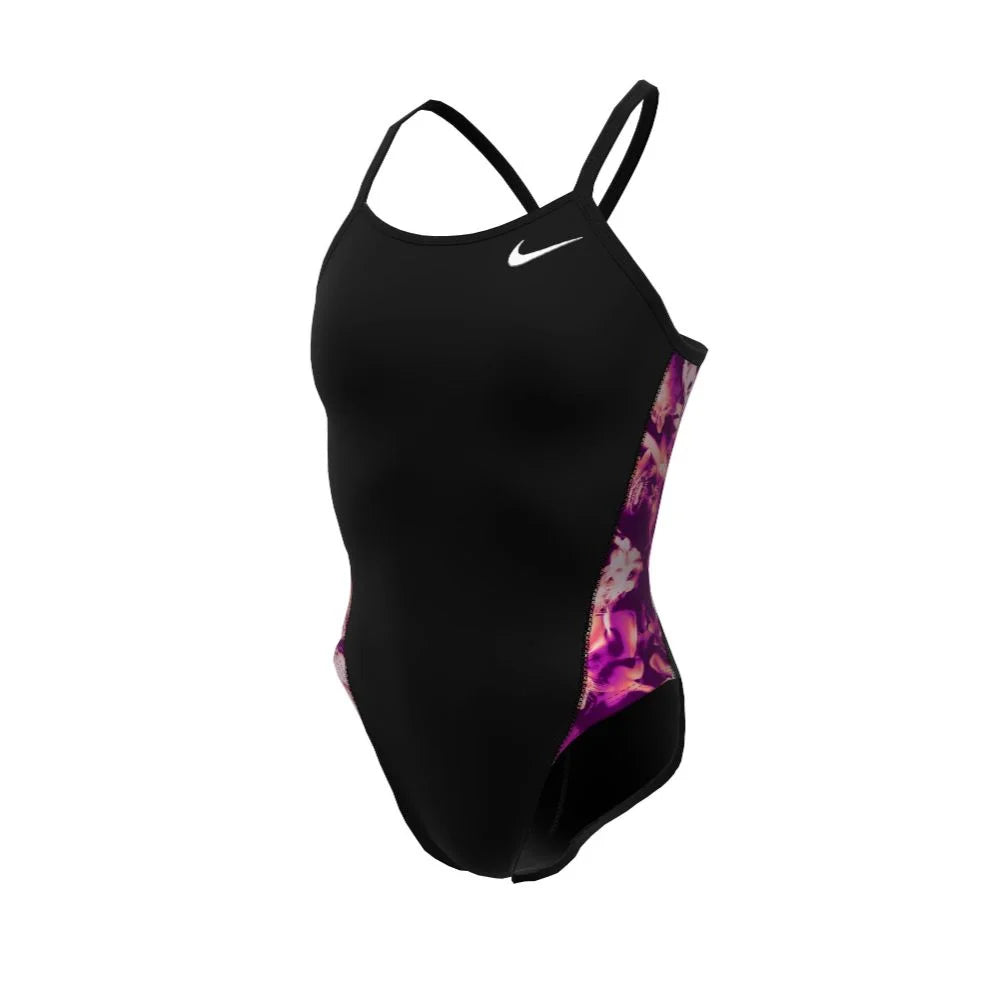 Nike Swim Women's Hydrastrong Multi Print Racerback Splice One Piece