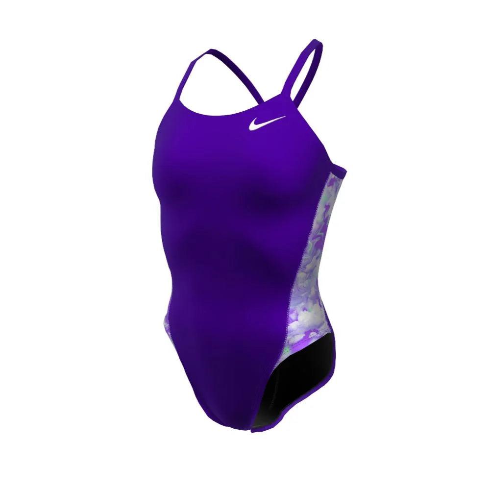 Nike Swim Women's Hydrastrong Multi Print Racerback Splice One Piece