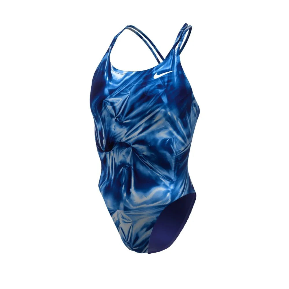 Nike Swim Women's Hydrastrong Solar Rise Spiderback One Piece blue color