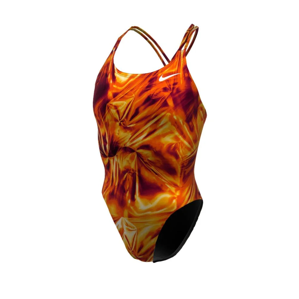 Nike Swim Women's Hydrastrong Solar Rise Spiderback One Piece orange