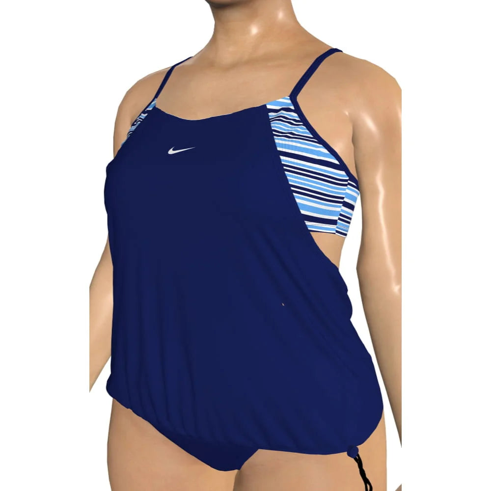 Nike Swim Women's Layered Tankini EXT Navy color