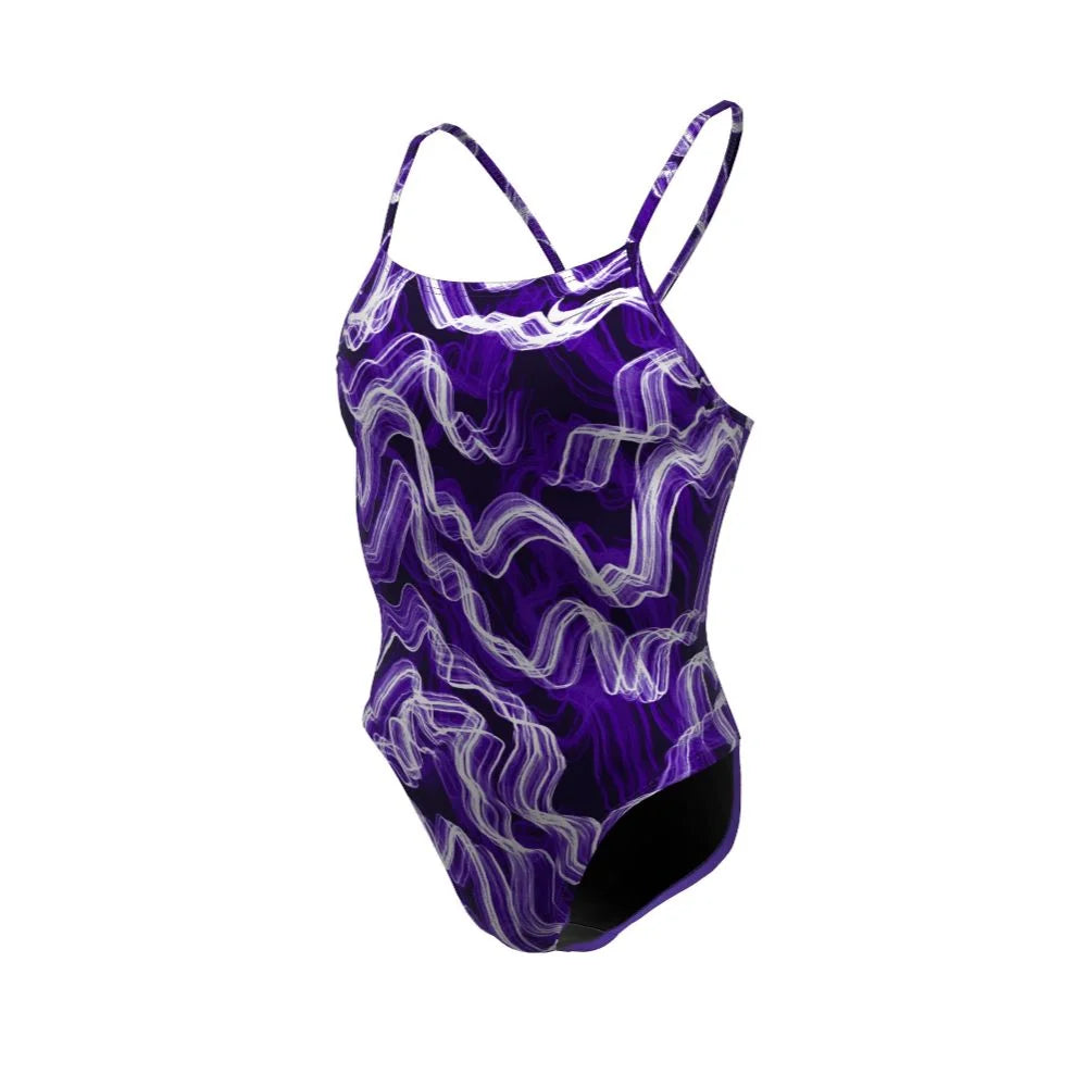 Nike Swim Women's Lightning Cutout One Piece Purple