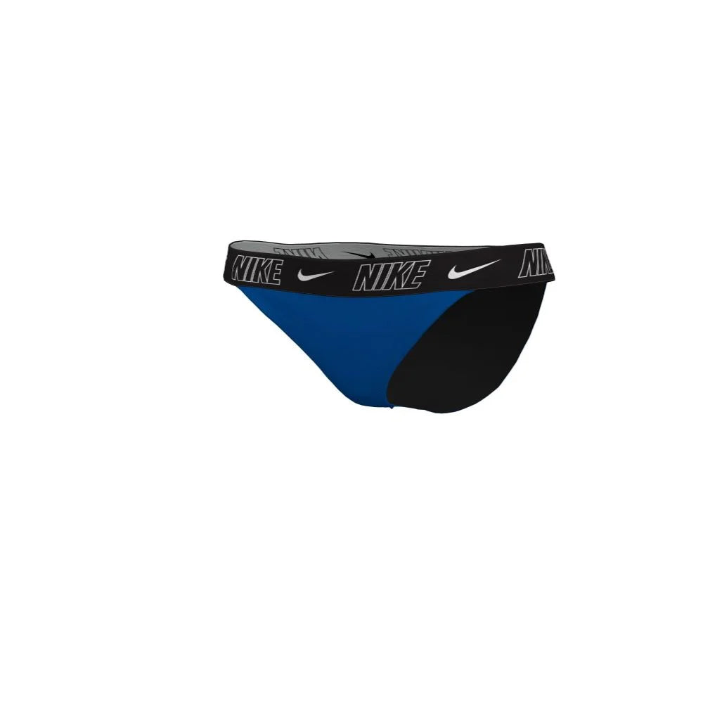 Nike Swim Women's Logo Tape Banded Bikini Bottom Blue color