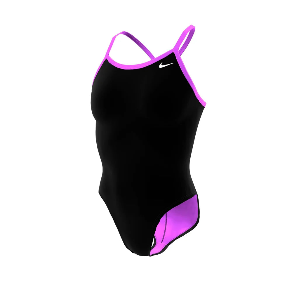 Nike Swim Women's Solid Racerback One Piece Black Color