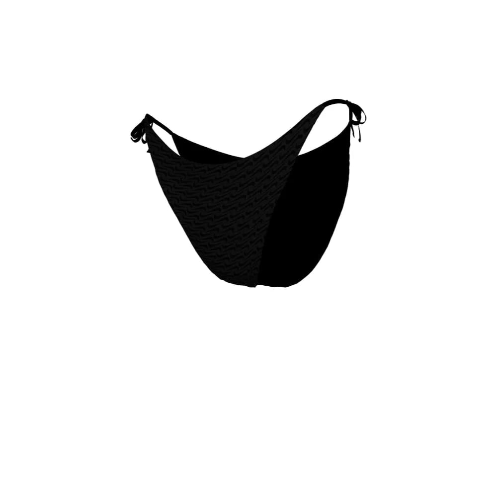 Nike Swim Women's Terry Texture Tie String Bikini Bottom Black