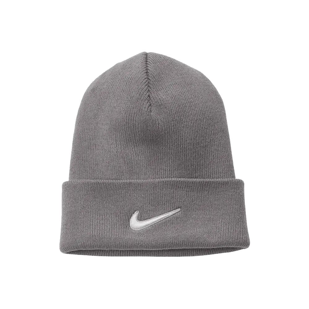 Nike Team Beanie Cuffed (CW6117) Blank Grey Color Front view