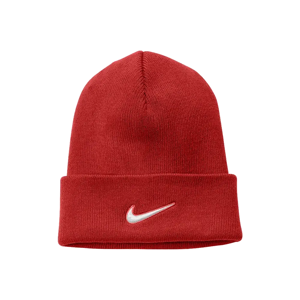Nike Team Beanie Cuffed (CW6117) Blank Red Color Front view