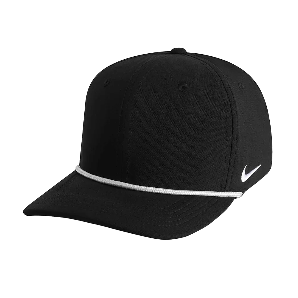 Nike Team Rise Rope Cap (RC20031A) Blank Black/White Color  3Quarter front  view