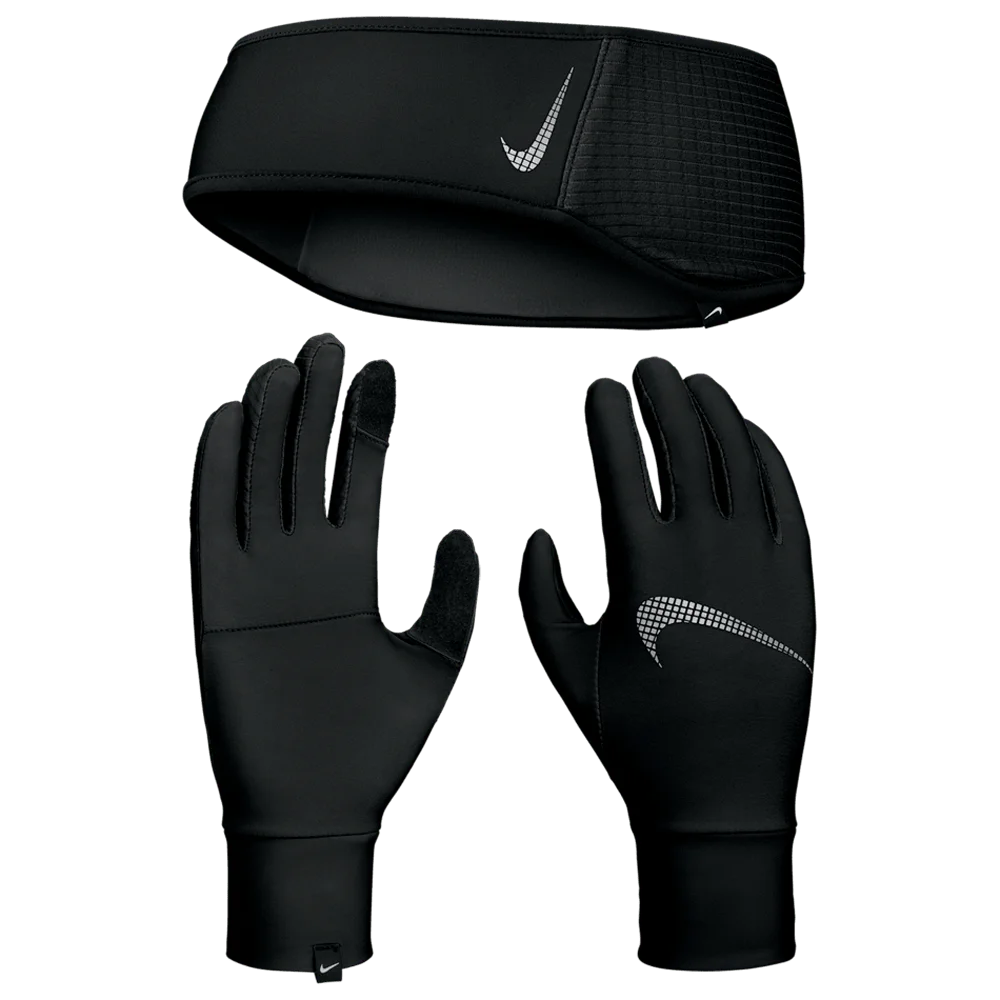 Nike Unisex Essential Headband And Glove Set Black Color