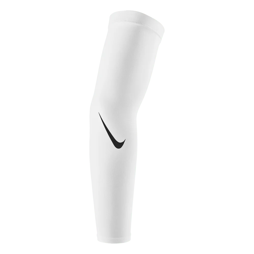 Nike Unisex Pro Dri-fit Sleeves 4.0 Pair White Color front view