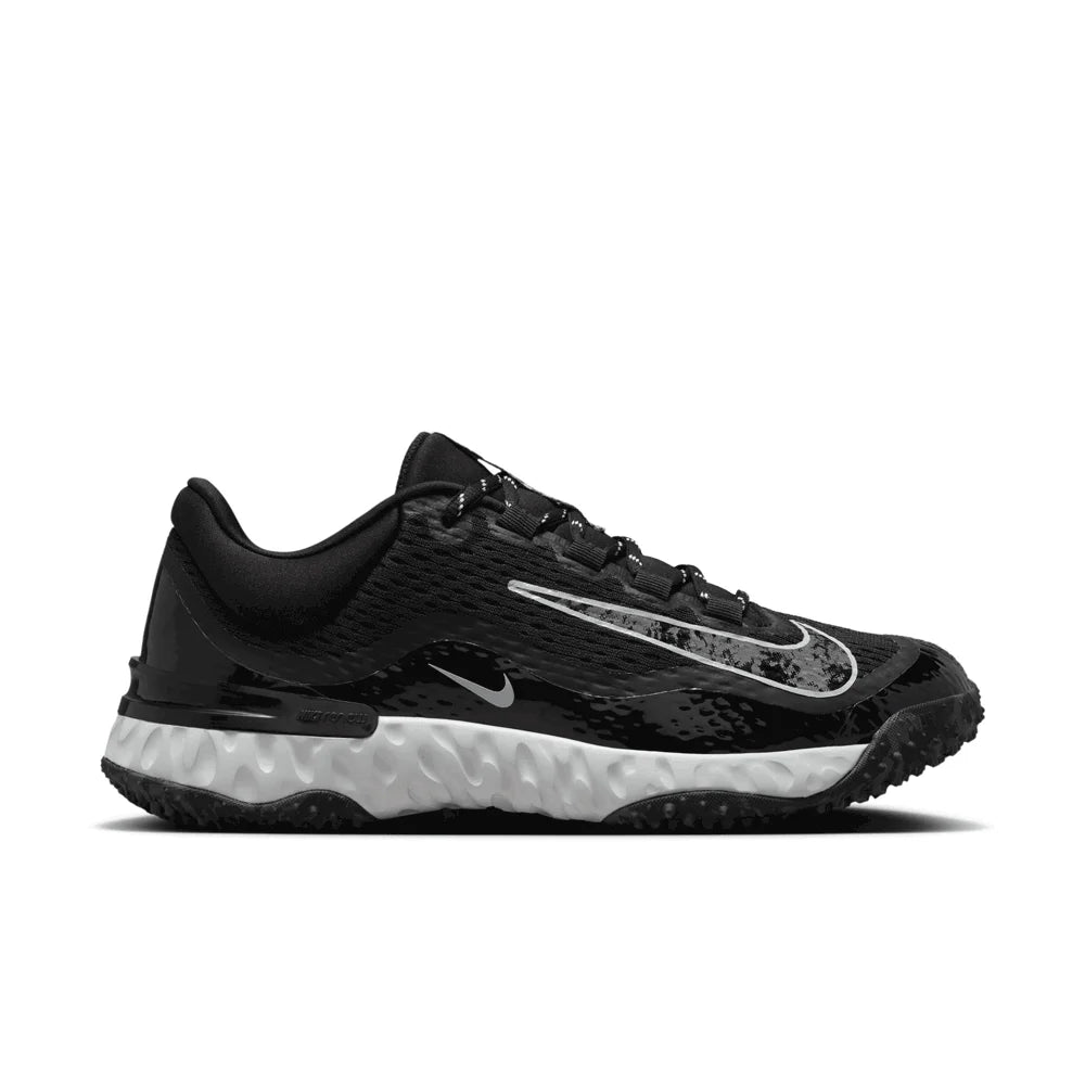 Nike Women's Alpha Huarache Elite 4 Turf Softball Shoes Black Color.