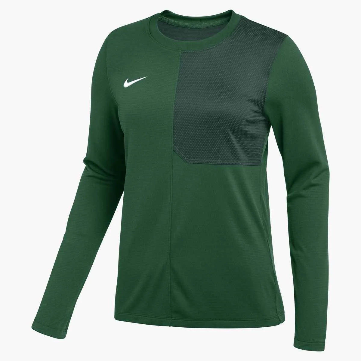 Nike Women's Dri-FIT Long-Sleeve UV Coach Top Green Color.