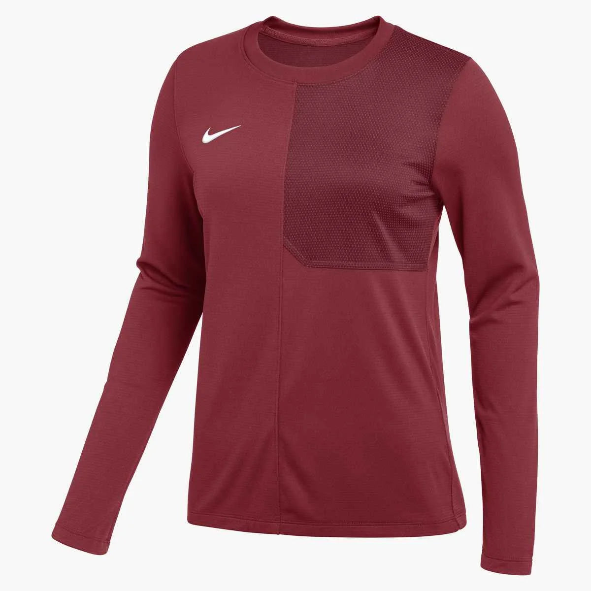 Nike Women's Dri-FIT Long-Sleeve UV Coach Top Maroon Color...