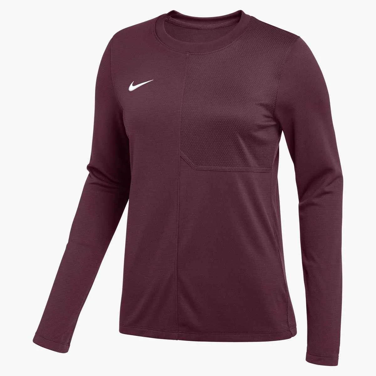 Nike Women's Dri-FIT Long-Sleeve UV Coach Top Maroon Color..