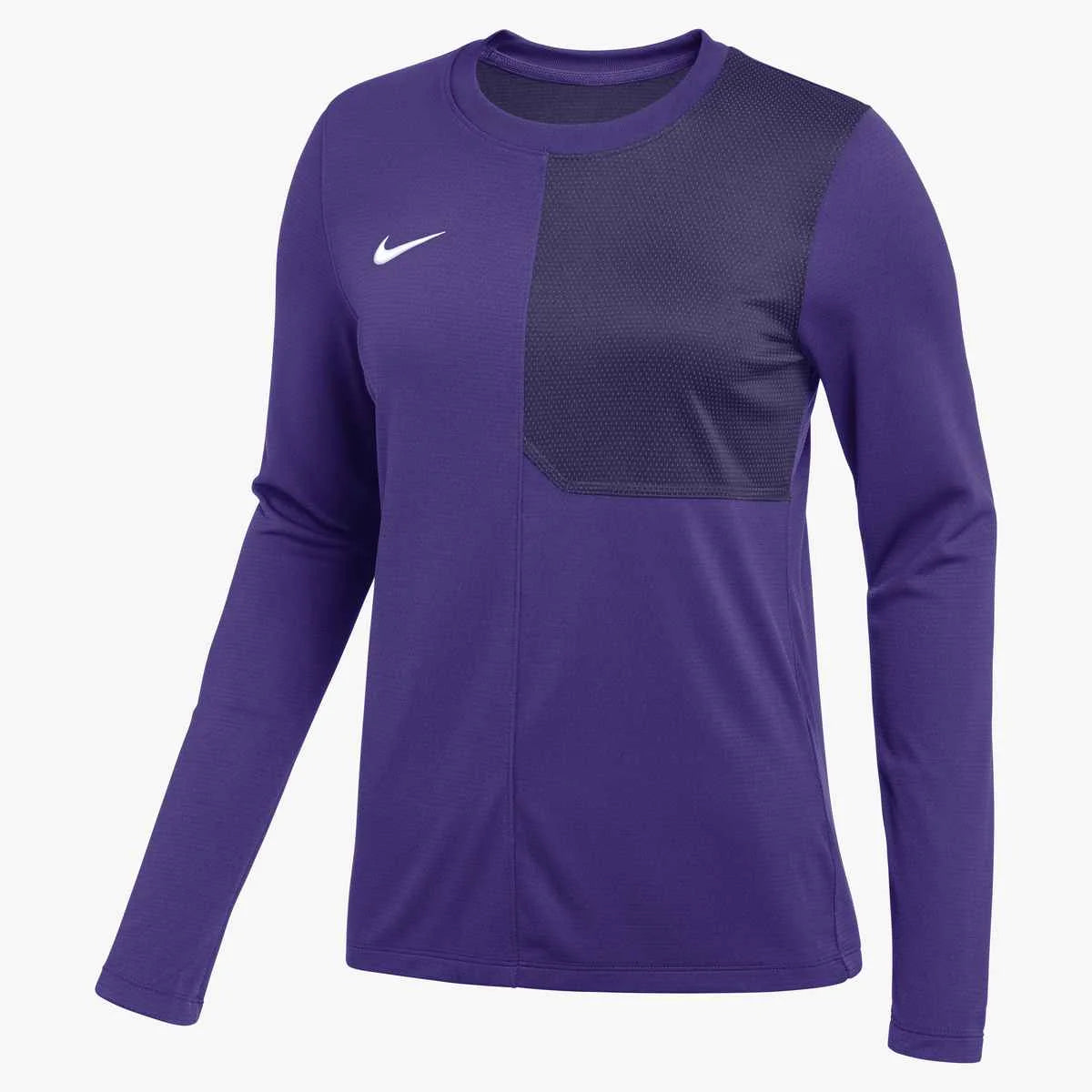 Nike Women's Dri-FIT Long-Sleeve UV Coach Top Purple Color.