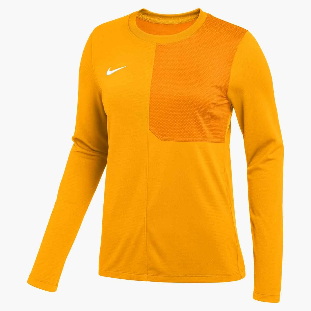 Nike Women's Dri-FIT Long-Sleeve UV Coach Top Yellow Color.