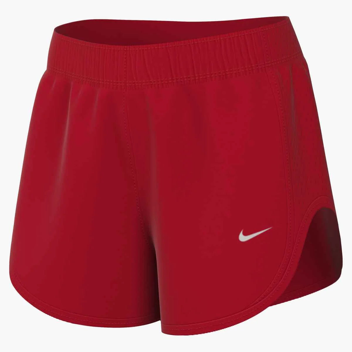 Nike Women's Dri-FIT Tempo  Mid-Rise 3" Brief-Lined Running Shorts Red Color.