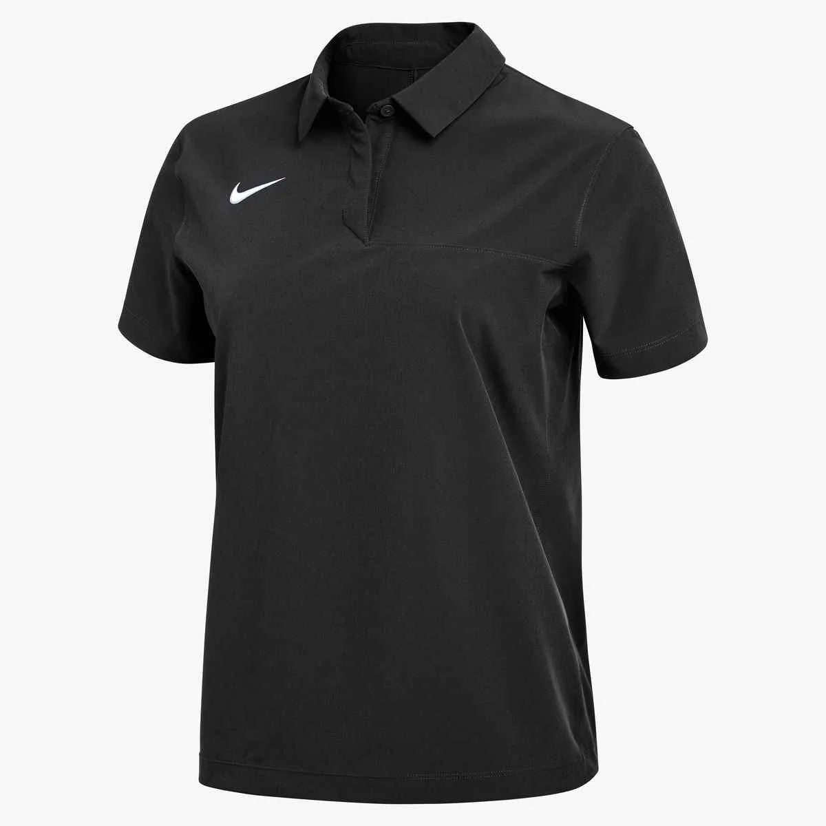 Nike Women's Dri-FIT Woven Polo (Stock) Black Color.