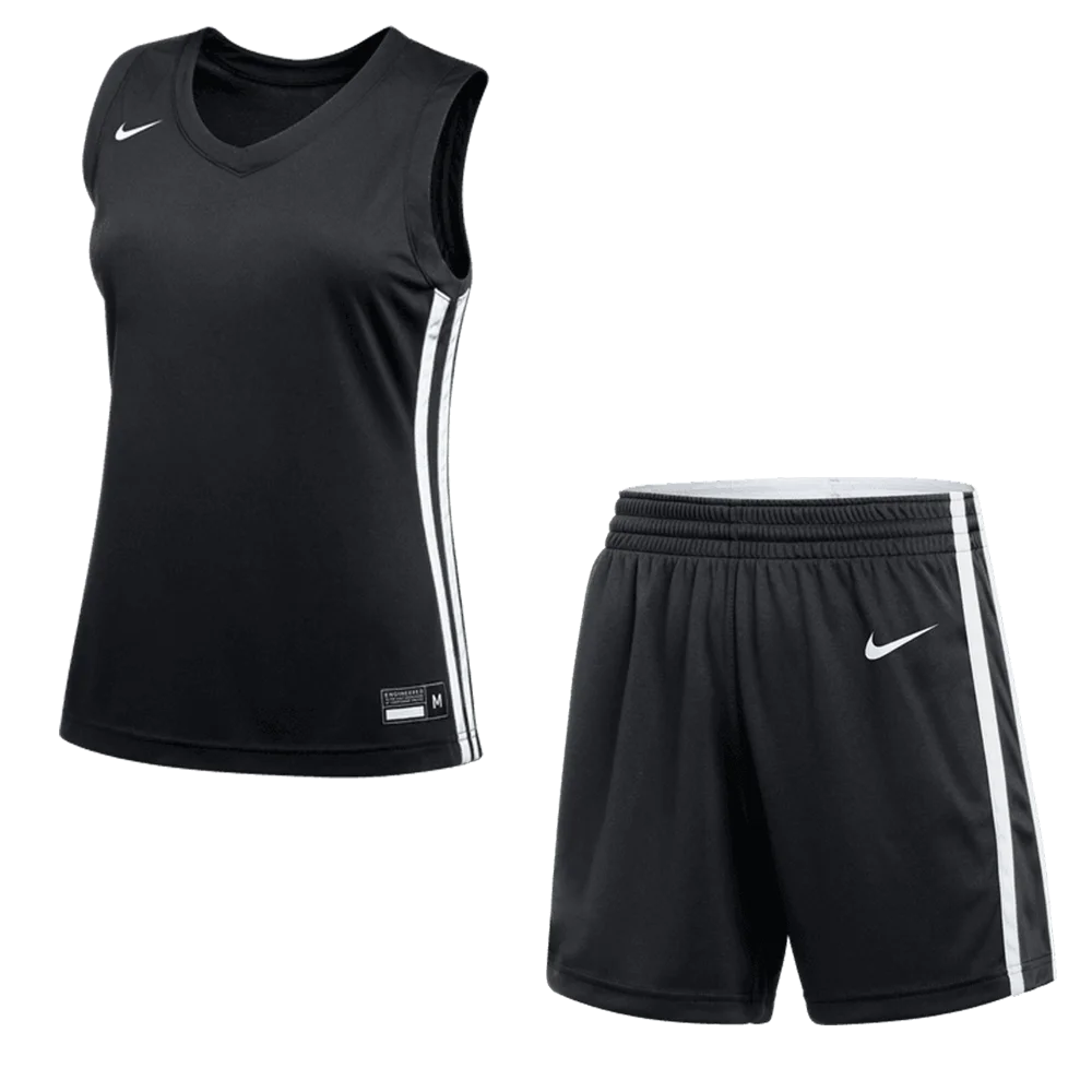 Nike Women's Dri-Fit Stock Overtime Set - Jersey and Short (Standard Fit)  Pair Black Color Front View