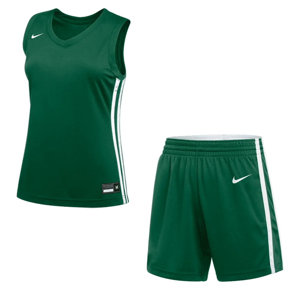 Nike Women's Dri-Fit Stock Overtime Set - Jersey and Short (Standard Fit)  Pair Green Color Front View
