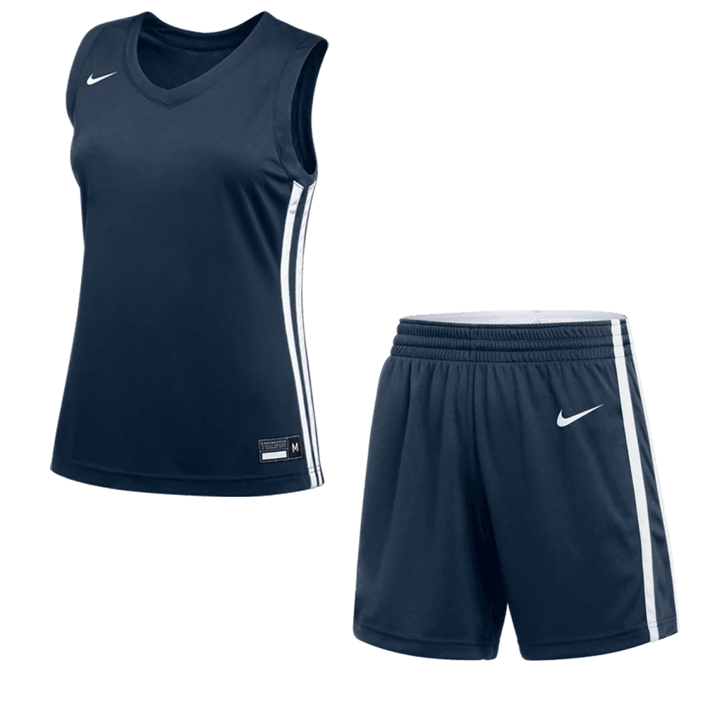Nike Women's Dri-Fit Stock Overtime Set - Jersey and Short (Standard Fit)  Pair Navy Color Front View