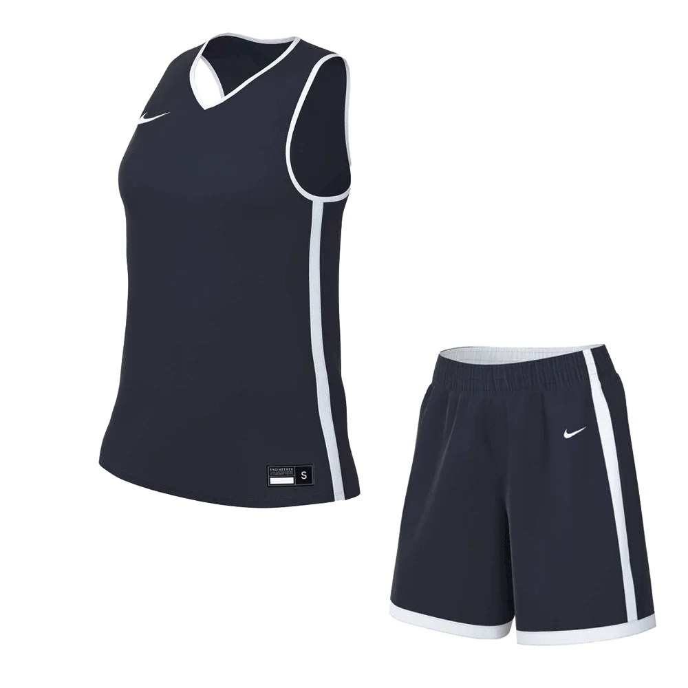 Nike Women's Elite Basketball Set - Jersey and Shorts Pair Navy Color Front view