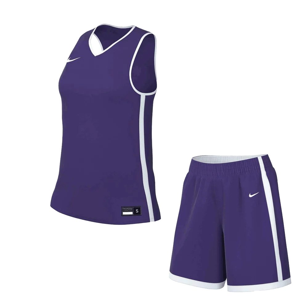 Nike Women's Elite Basketball Set - Jersey and Shorts Pair Purple Color Front view