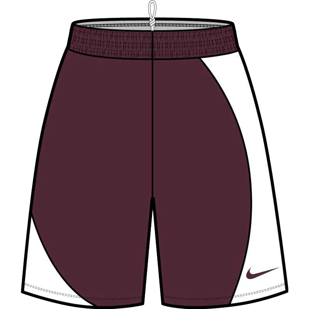 Nike Women's Essential Practice Basketball 6.25" Shorts (Stock) Maroon/White Color 