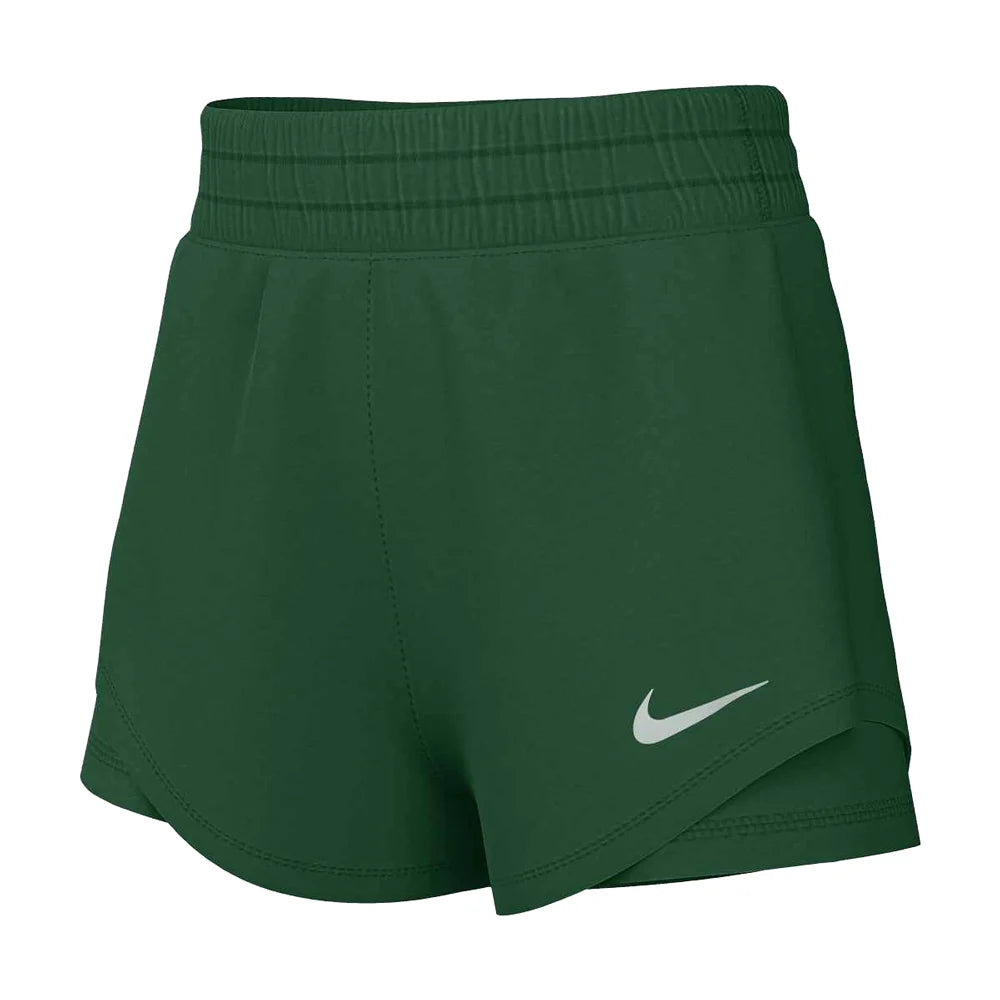Nike Women's One Dri-FIT High-Waisted 3" 2-in-1 Shorts Green Color