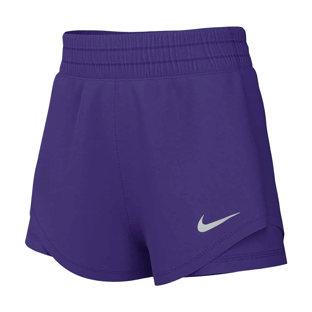 Nike Women's One Dri-FIT High-Waisted 3" 2-in-1 Shorts Purple Color