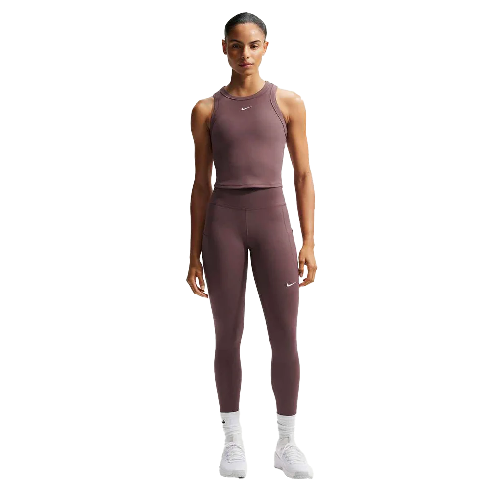 Nike Women's One High-Waisted 7/8 Leggings with Pockets Maroon Color