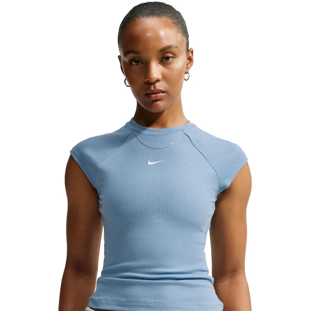 Nike Women's Sportswear Chill Knit Tight Short-Sleeve Ribbed Top